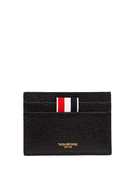 SINGLE CARD HOLDER IN PEBBLE GRAIN LEATHER