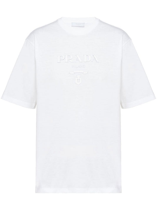 raised logo round-neck T-shirt