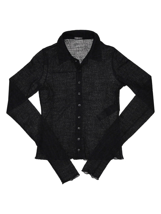 MELE SLIM FIT JERSEY SHIRT JACQUARD WOOL JERSEY