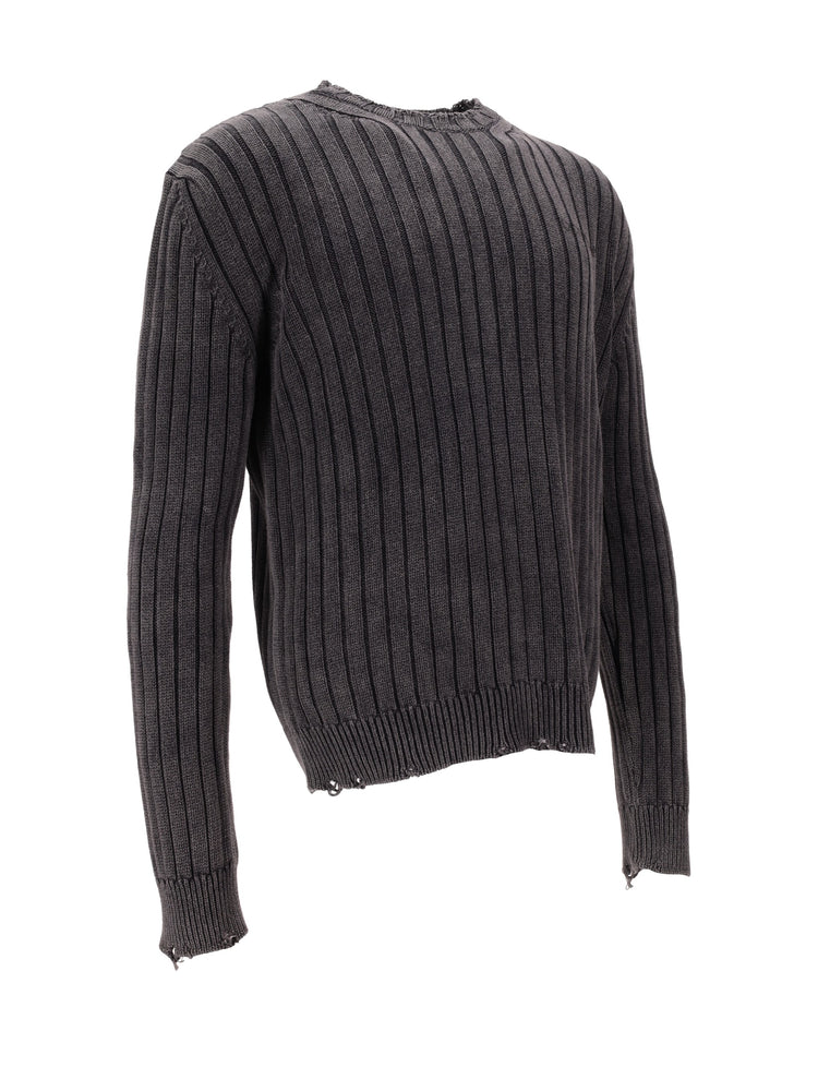 INK ARROW RIB KNIT CREWNECK VINTAGE BLAC
