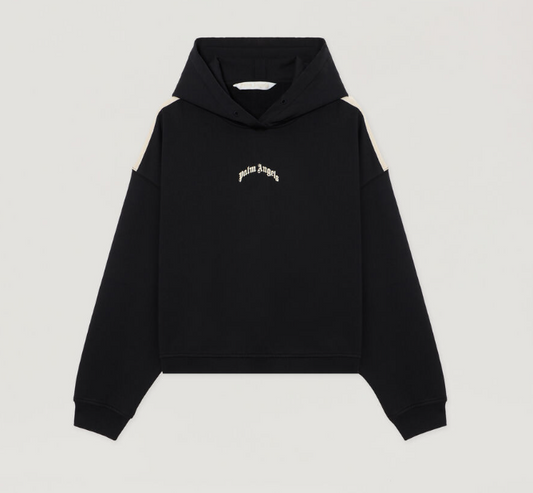 CURVED LOGO LOOSE CROP HOODIE