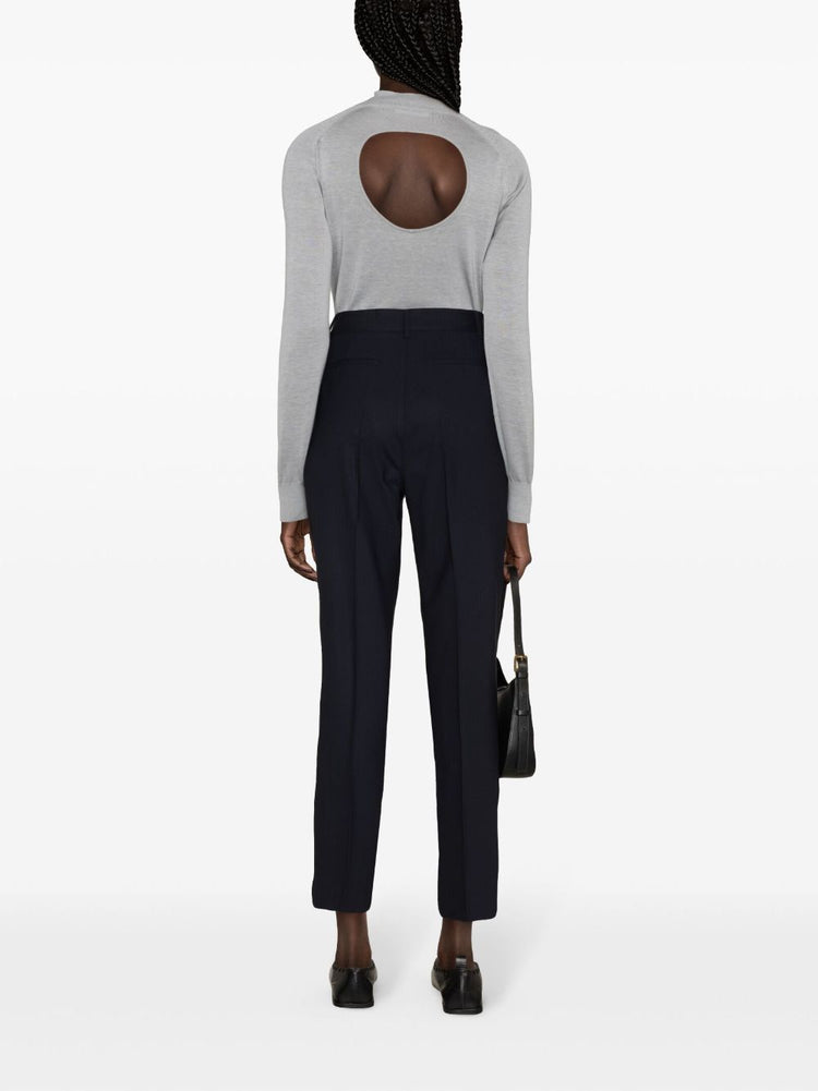 high-waisted tailored trousers