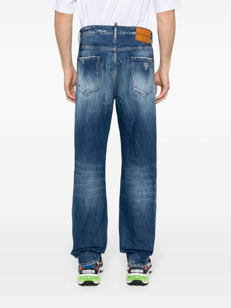 642 distressed straight-leg jeans