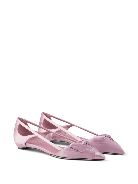 Satin-finish cut-out ballerinas