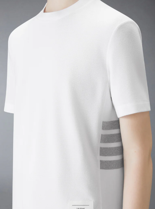 SHORT SLEEVE TEE W/ ENGINEERED 4 BAR STRIPE IN CLASSIC PIQUE