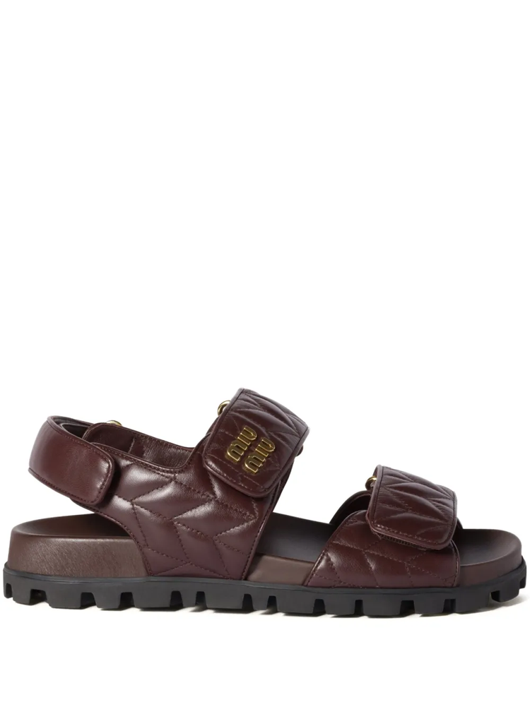 leather nappa matelassé sandals