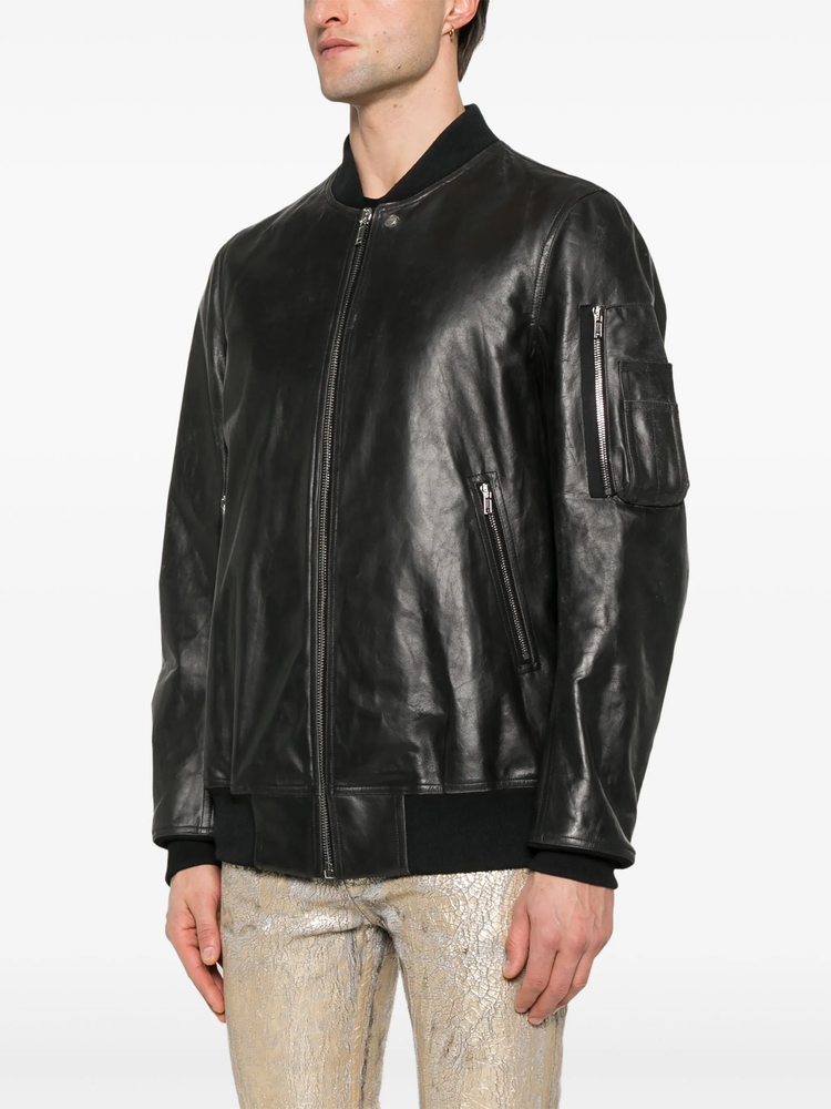 Classic flight leather jacket