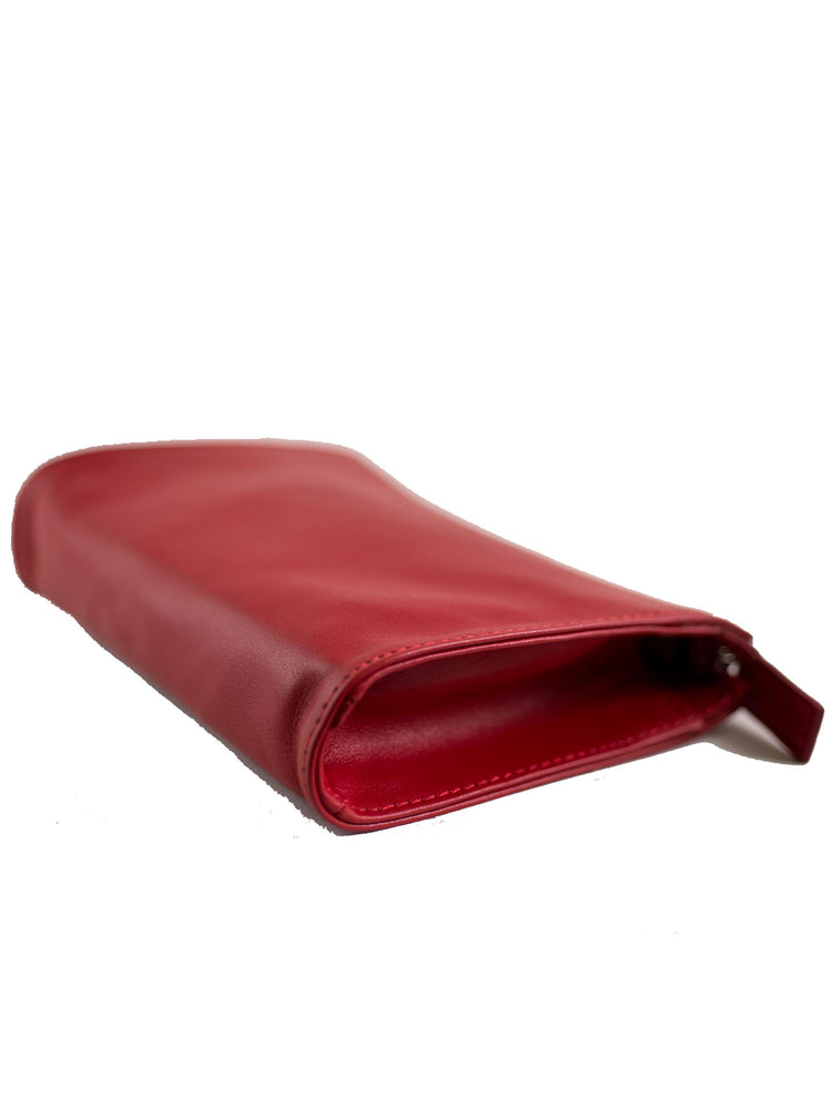 minimal leather make-up bag