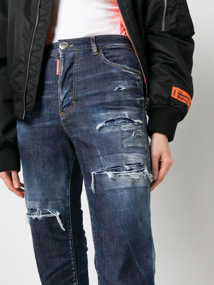 DSQUARED2 distressed-effect high-waisted jeans