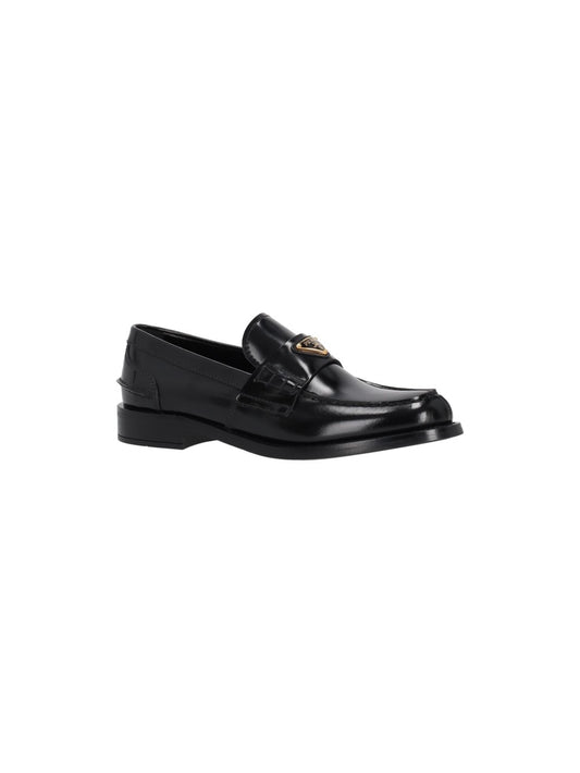 brushed leather loafers