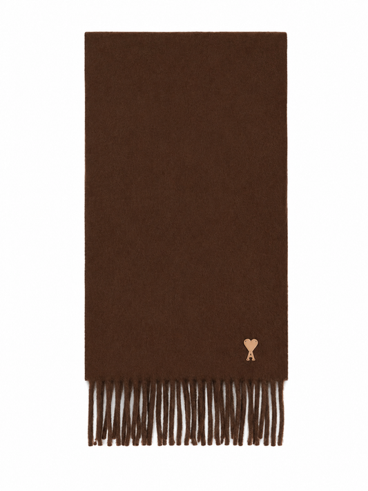 CACHEMIRE EFFECT WOOL SCARF WITH AMI DE COEUR PATCH