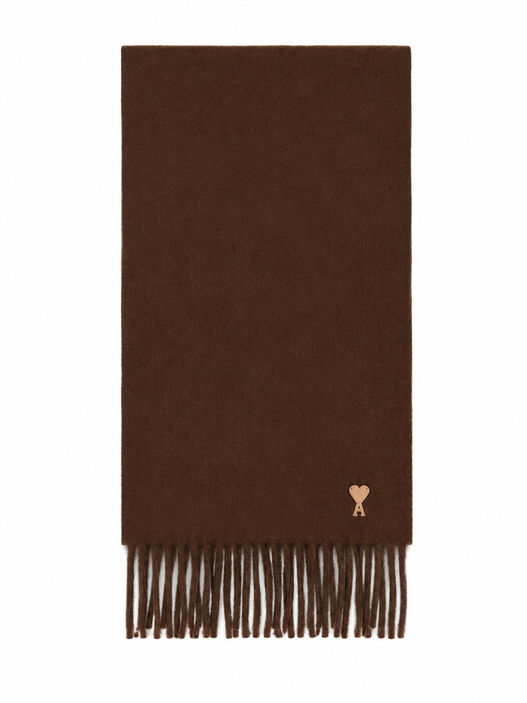 CACHEMIRE EFFECT WOOL SCARF WITH AMI DE COEUR PATCH