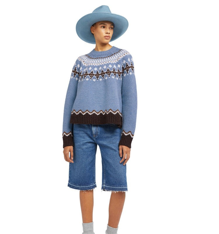 SWEET WINTER SWEATER BRICK/MULTICOLOR