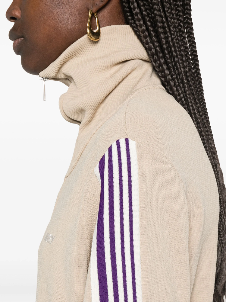 knitted zip-up sweatshirt
