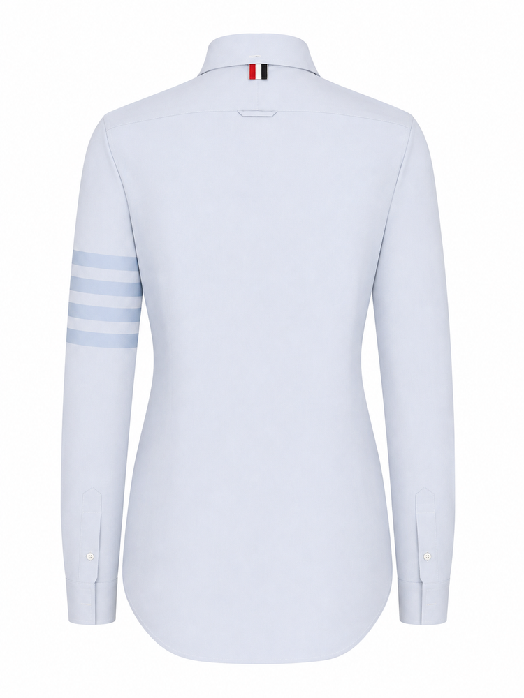 CLASSIC POINT COLLAR SHIRT W/ ENGINEERED SATIN WEAVE 4 BAR IN OXFORD
