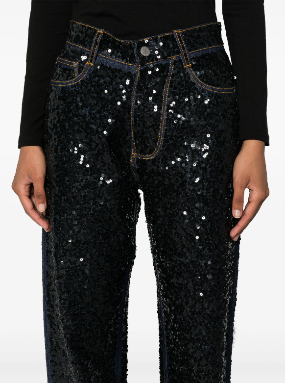 Guff sequin-embellished straight jeans