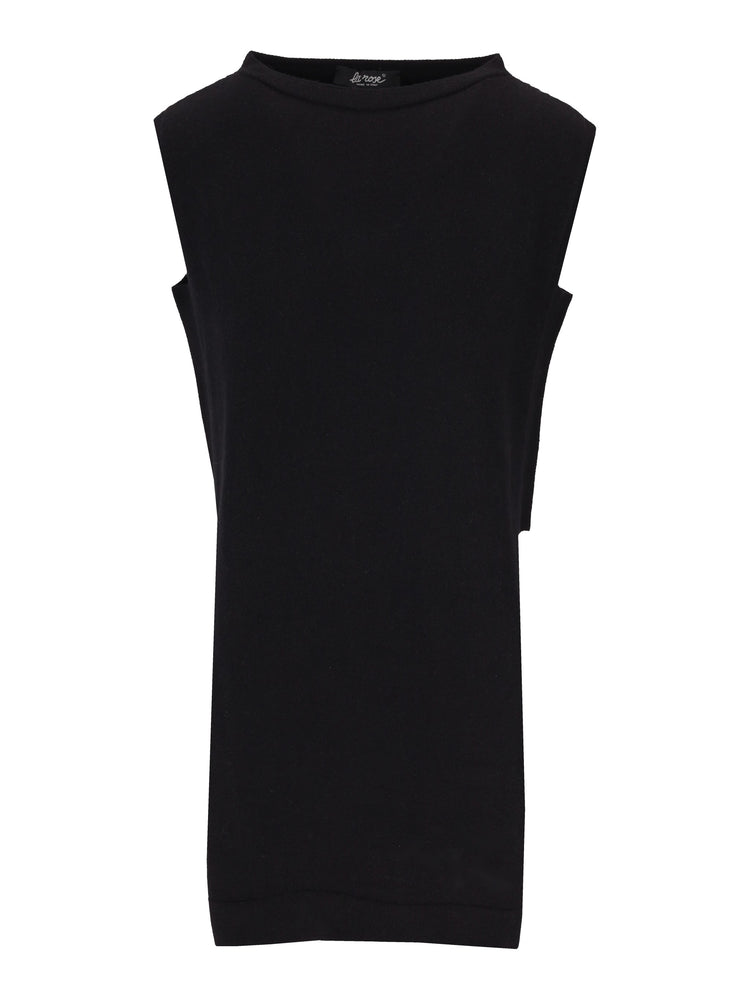 LA ROSE gilet links cashmere black
