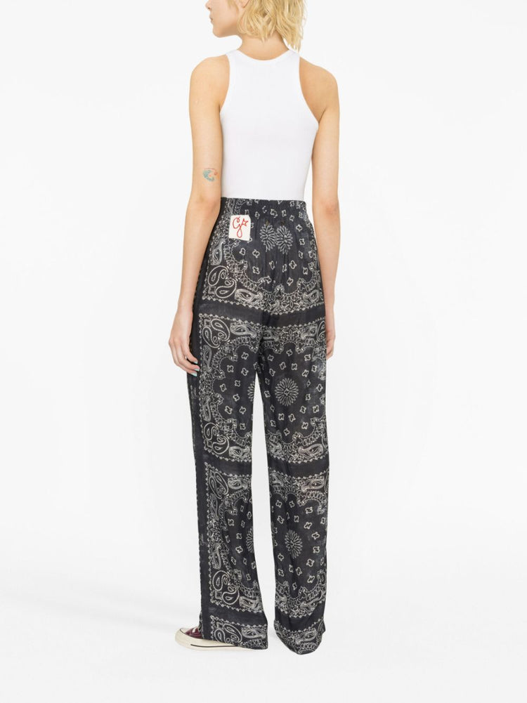 paisley-print wide-leg trousers