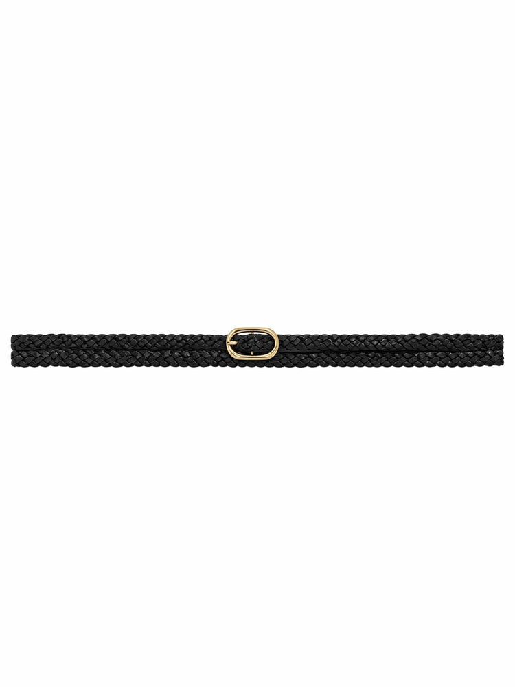 SMALL DOUBLE SIGNATURE LINK BELT BRAIDED - BLACK