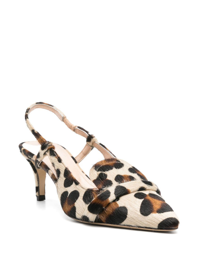 70mm leopard-print slingback pumps