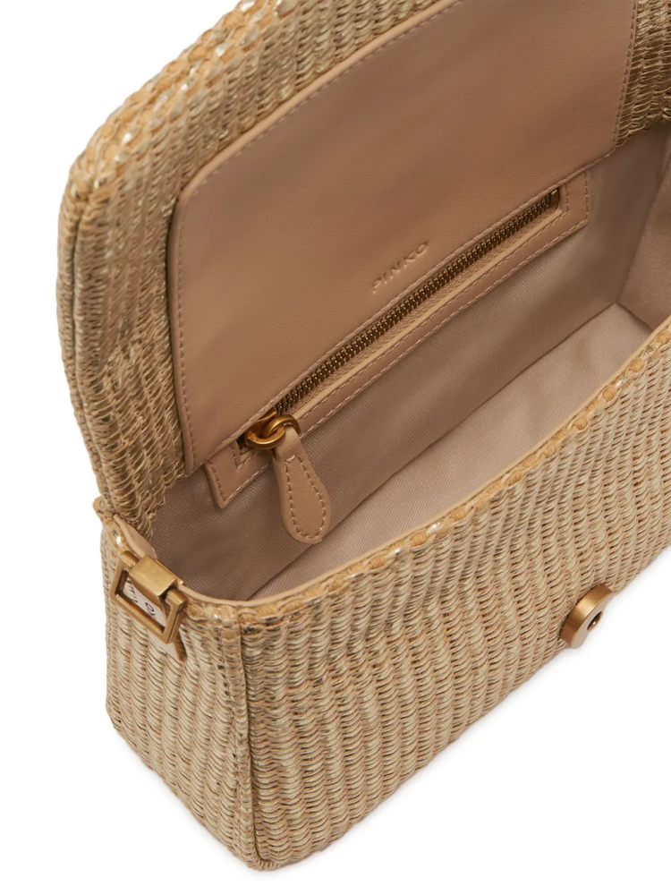 Love One rafia crossbody bag