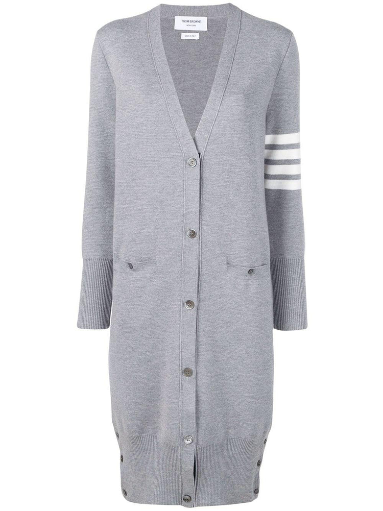 MILANO STITCH LONG V NECK CARDIGAN IN FINE MERINO WOOL