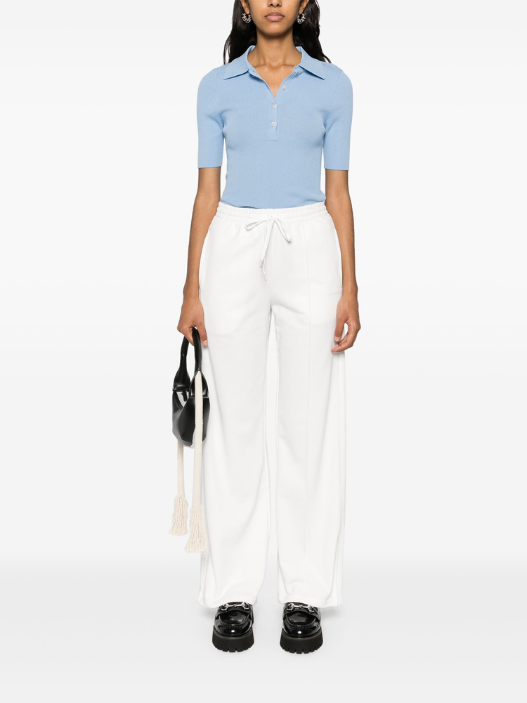 logo-embroidered straight trousers