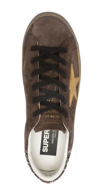 SUPER-STAR SUEDE UPPER TOE TONGUE AND STAR GLITTER HEEL