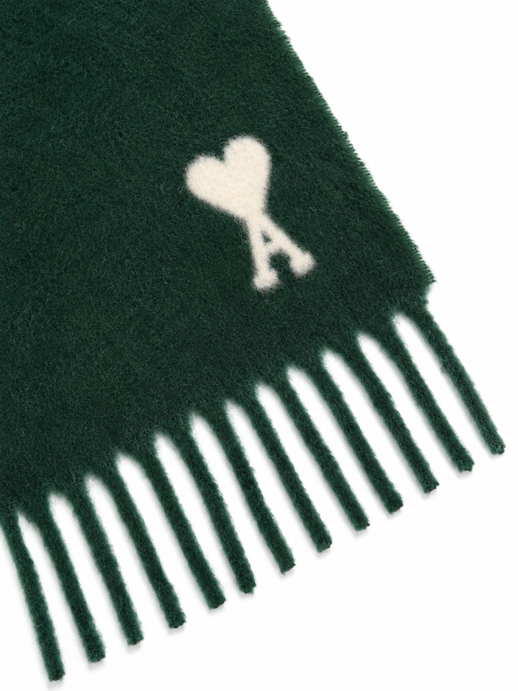 ALPAGA WOOL SCARF WITH OFF WHITE AMI DE COEUR JACQUARD SCARF
