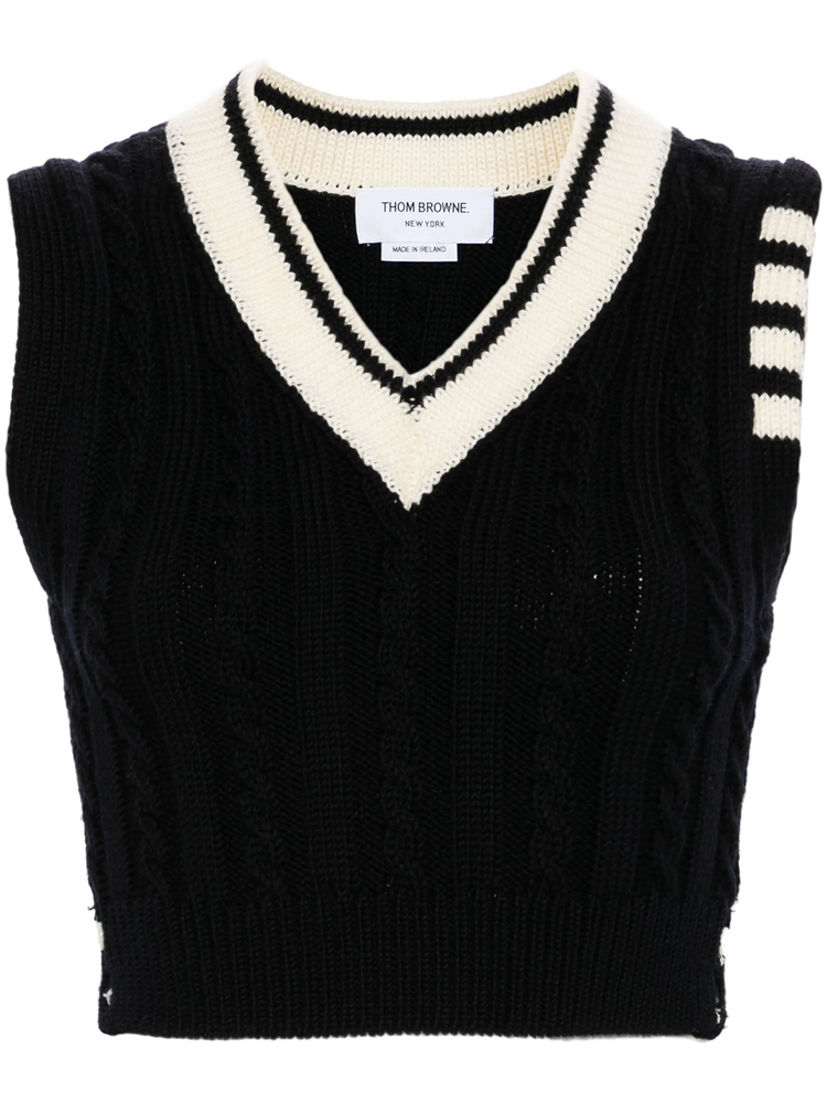 4-Bar cable-knit vest