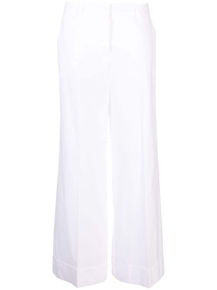 high-waisted cotton tailored torusers