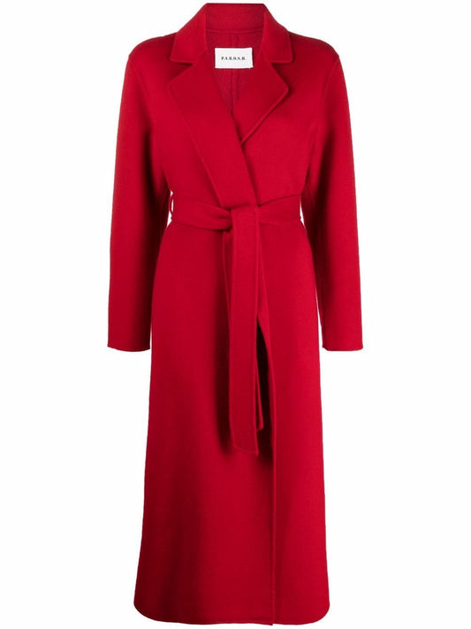 Leak belted mid-length coat