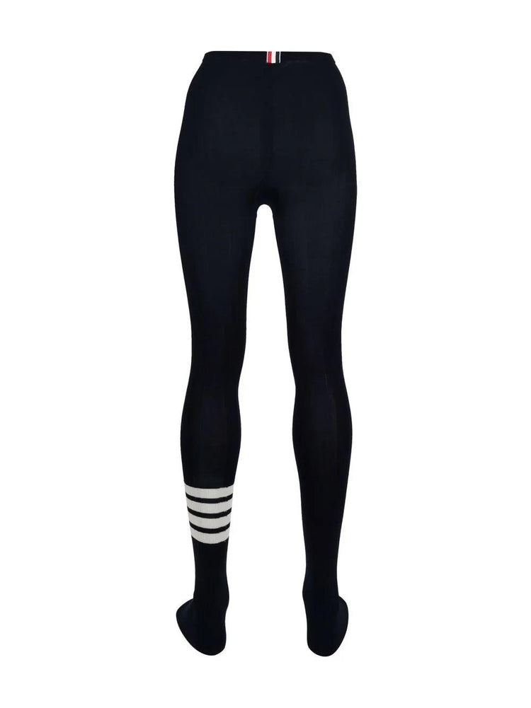 OPAQUE RIB TIGHTS W/ 4 BAR IN FINE MERINO WOOL