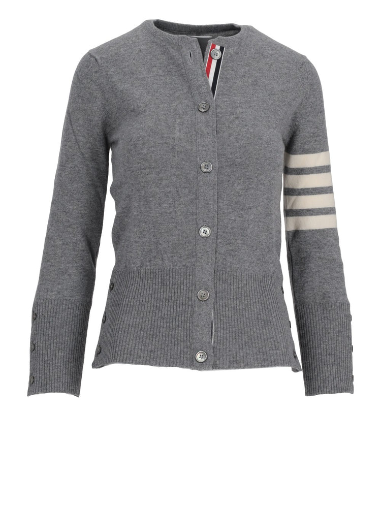 CLASSIC CREWNECK CARDIGAN W/ 4 BAR IN CASHMERE