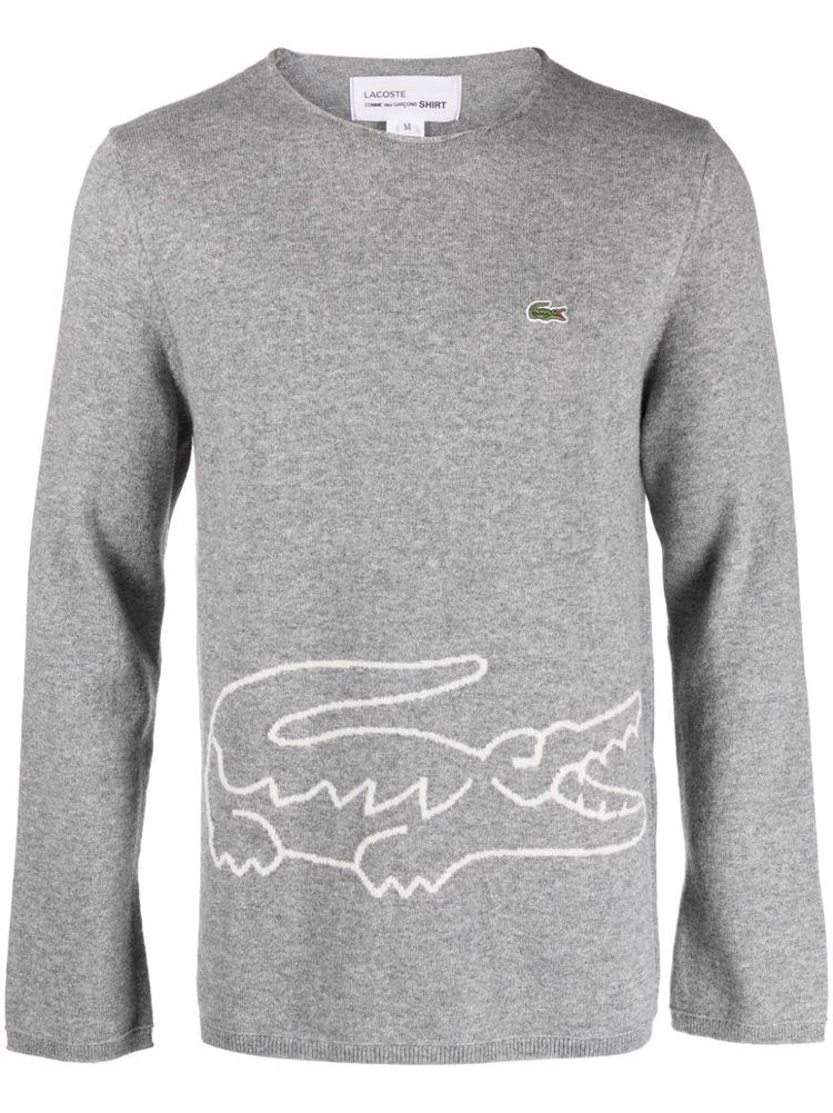 x Lacoste intarsia-knit logo jumper