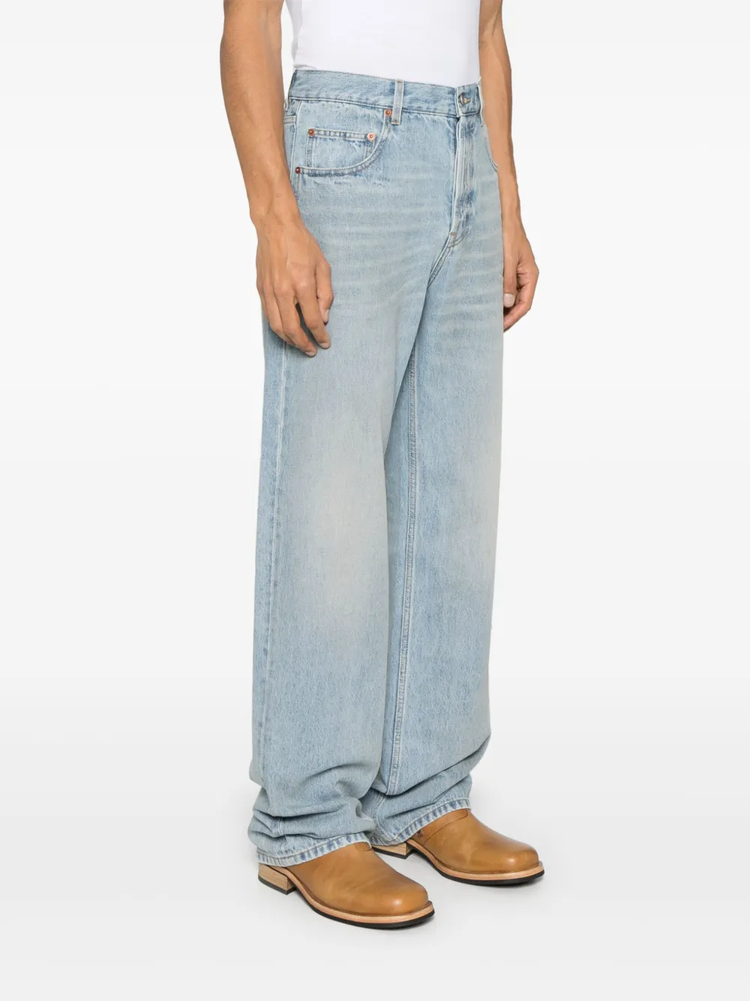 mid straight-leg baggy jeans