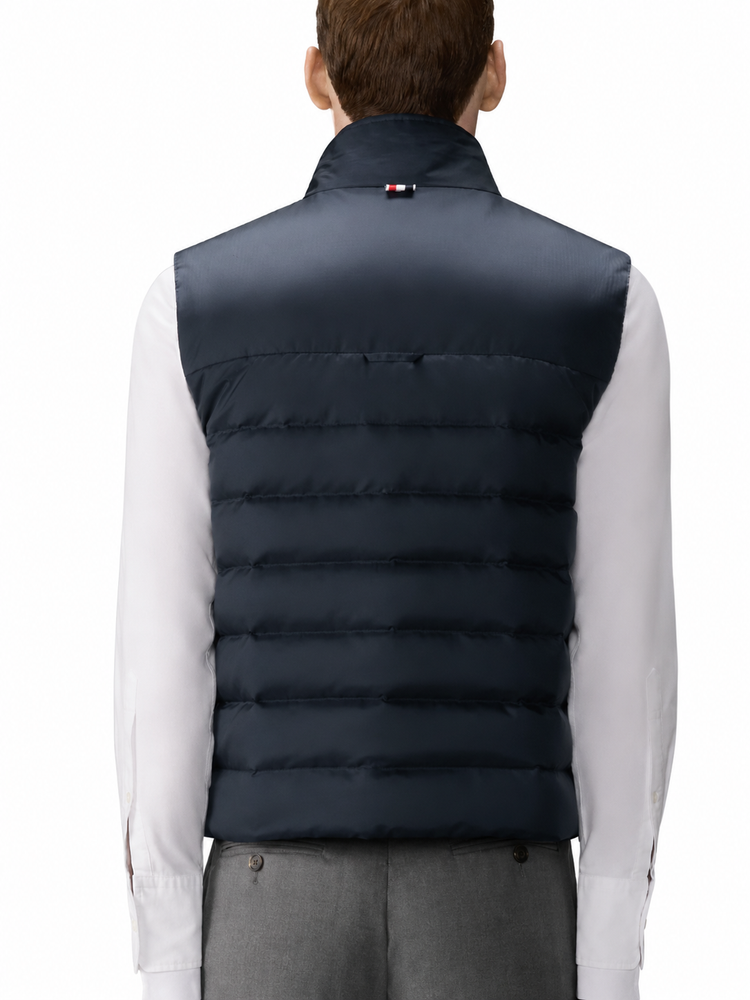 LIGHTWEIGHT DOWNFILL 4 BAR VEST (23") IN SHINY RIPSTOP