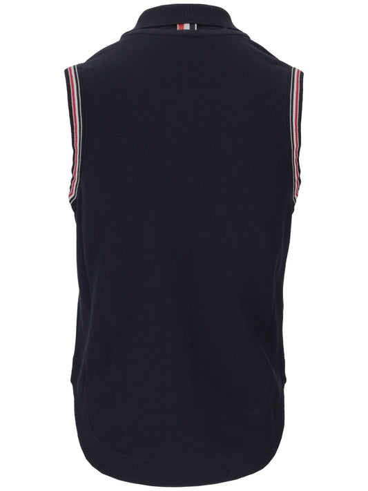 SLEEVELESS BD SHIRT W/ RWB TRIM IN CLASSIC PIQUE
