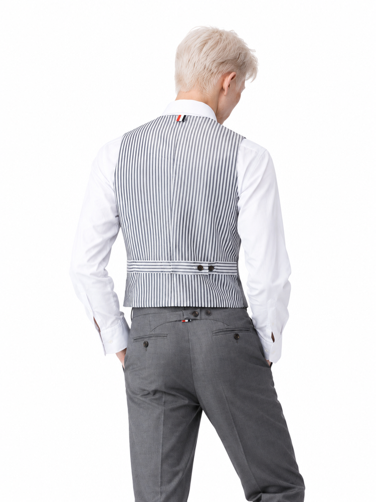 5BUTTON VEST IN SUPER 120’S TWILL
