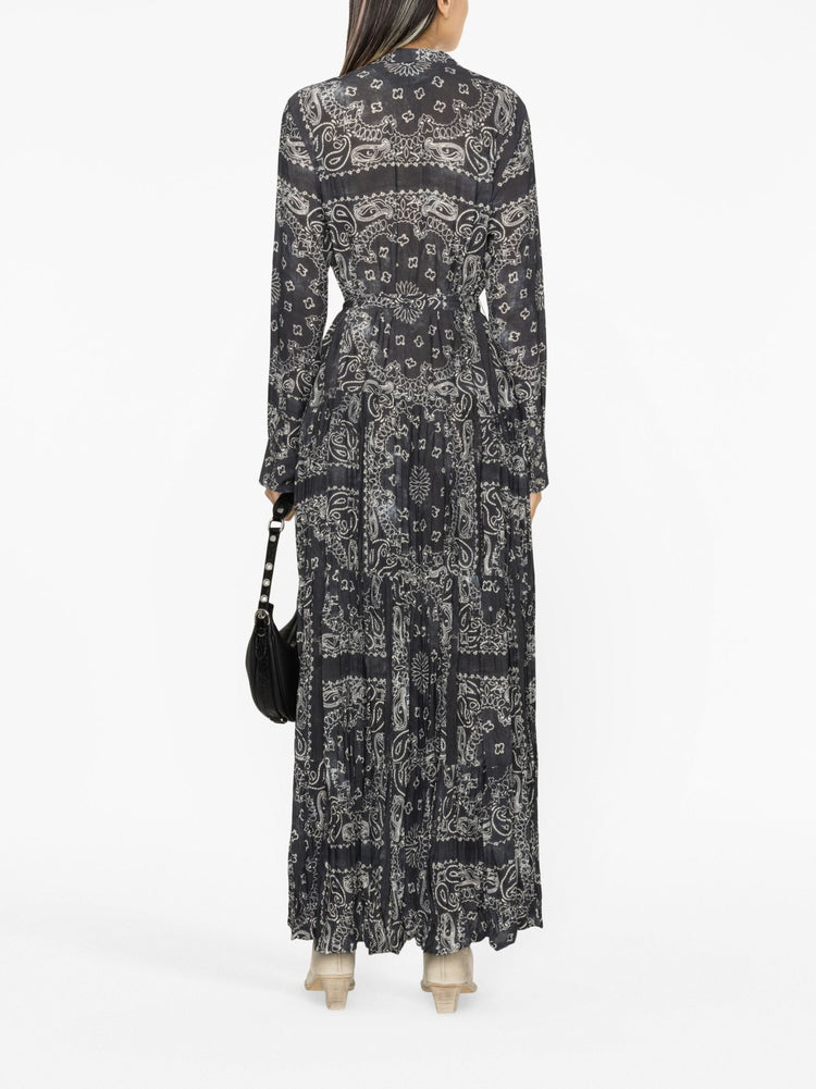 paisley-print maxi shirtdress