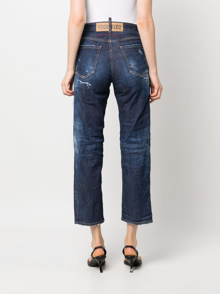 DSQUARED2 distressed-effect high-waisted jeans