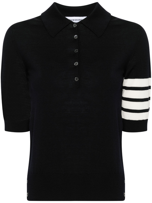 fine-knit polo top