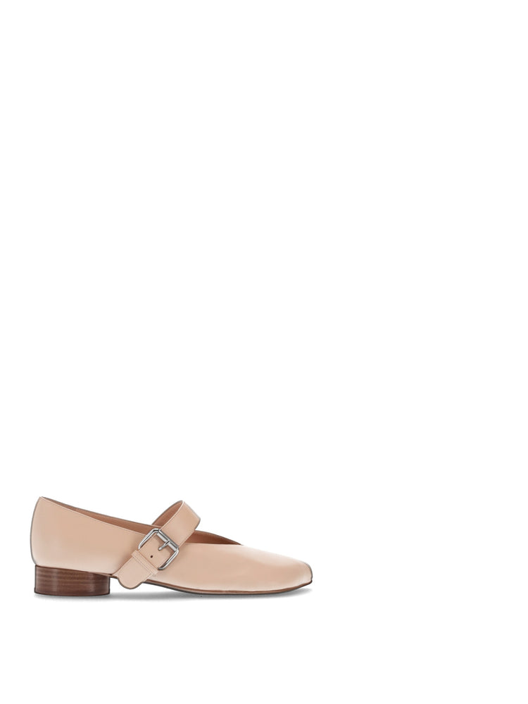 OBLIQUA STRAP BALLERINAS - Calfskin Leather