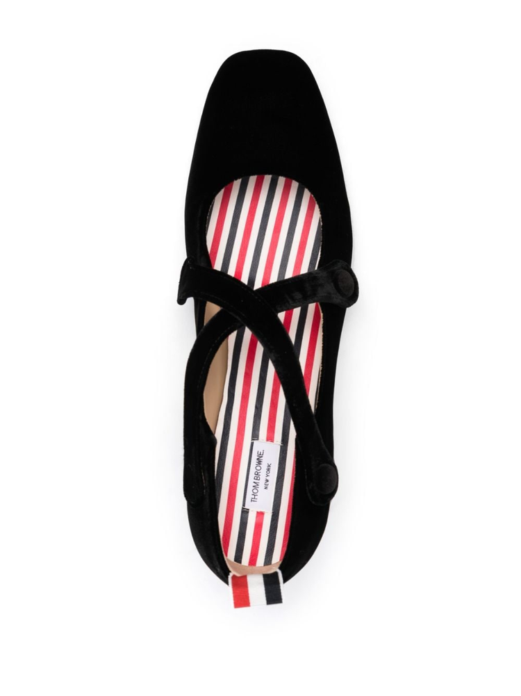 THOM BROWNE criss-cross 40mm velvet pumps