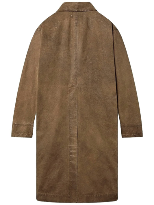 JOURNEY UNISEX TRENCH COAT  PHIL WAXED TWILL LEATHER DATAILS