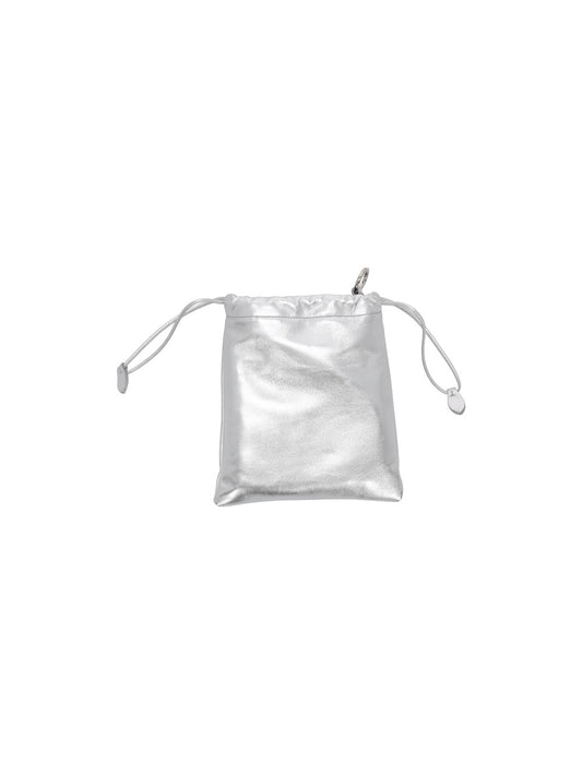 metallic leather pouch