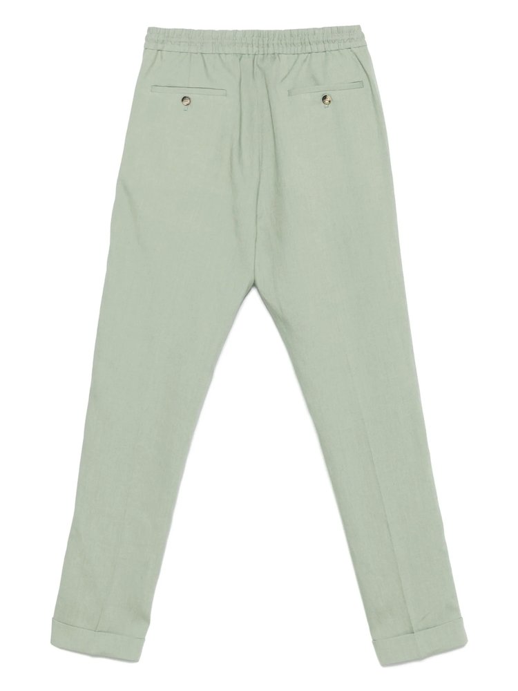 drawstring linen trousers