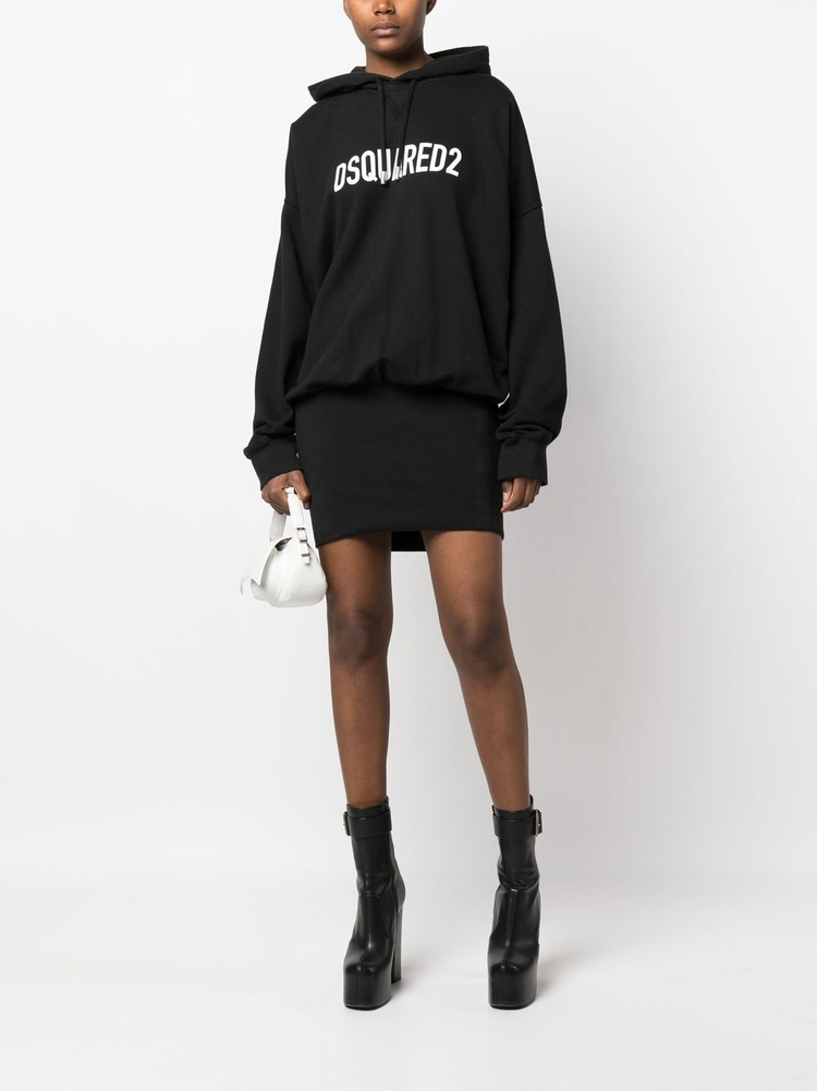 DSQUARED2 logo print hooded dress