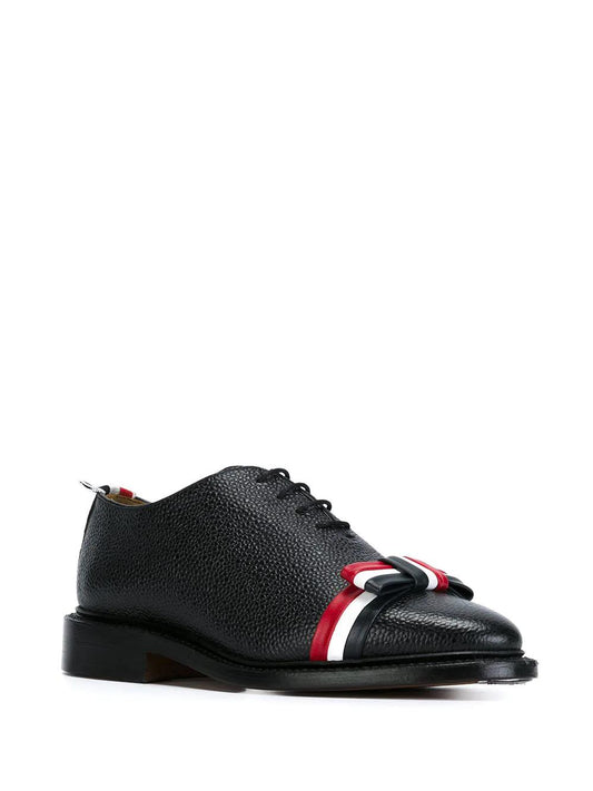 Wholecut tricolour bow shoes
