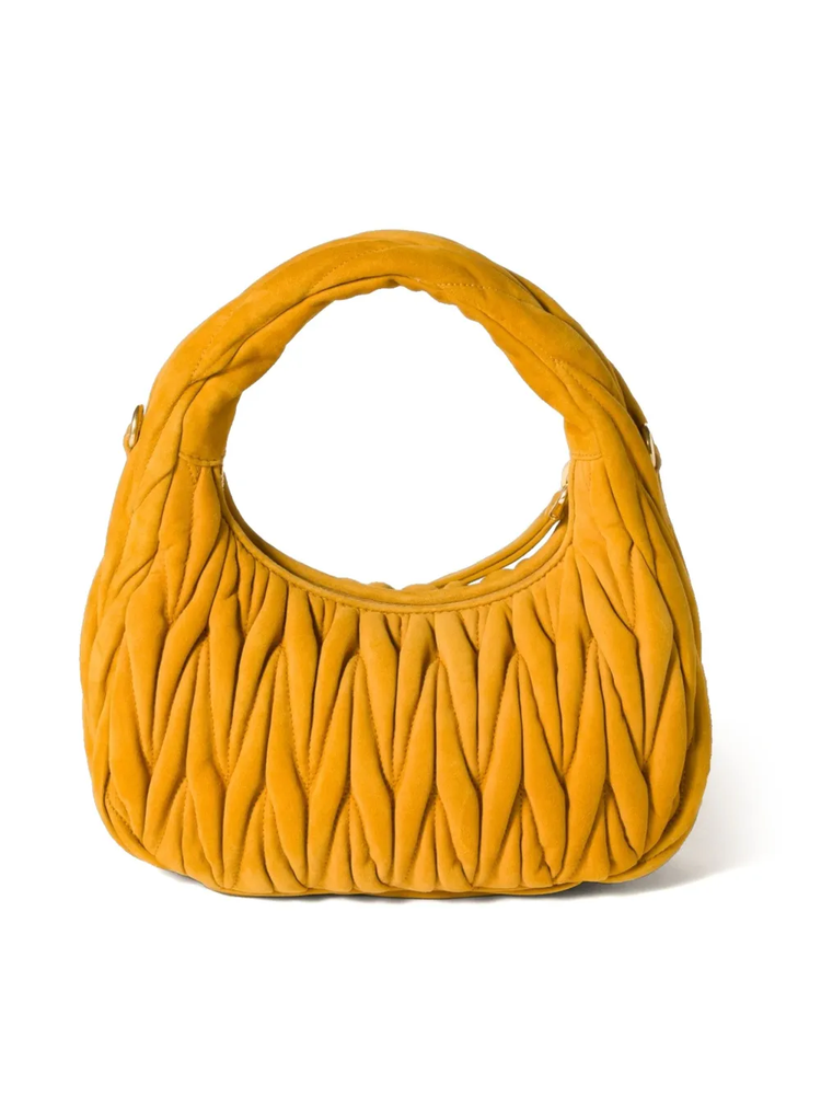 Wander matelassé suede hobo bag